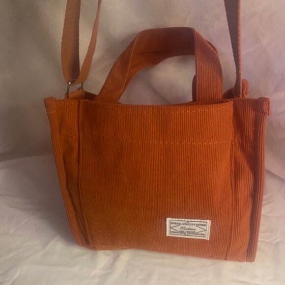 NICTION tote bag small Tote handbag CORDUROY Rust Color Crossbody - Picture 1 of 8